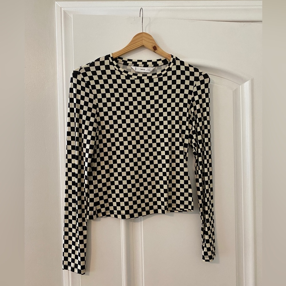 Mango long sleeve checkered shirt